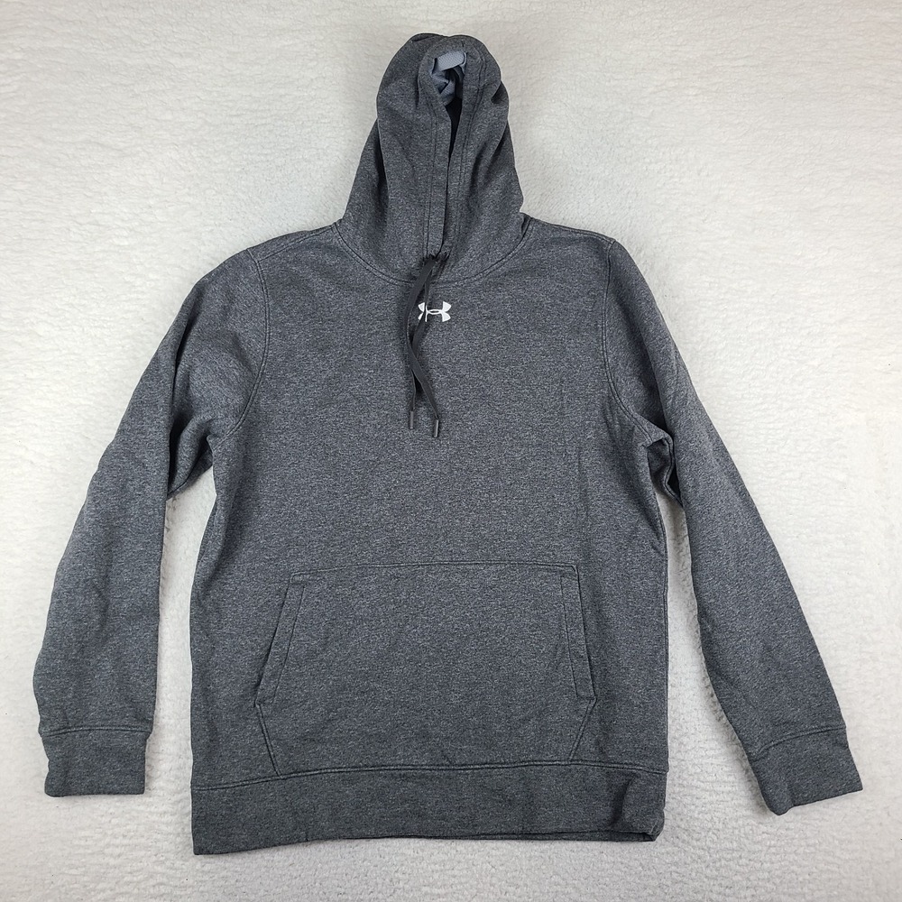 Under Armour Hoodie Mens Medium Dark Gray Loose Hustle Fleece 1300123